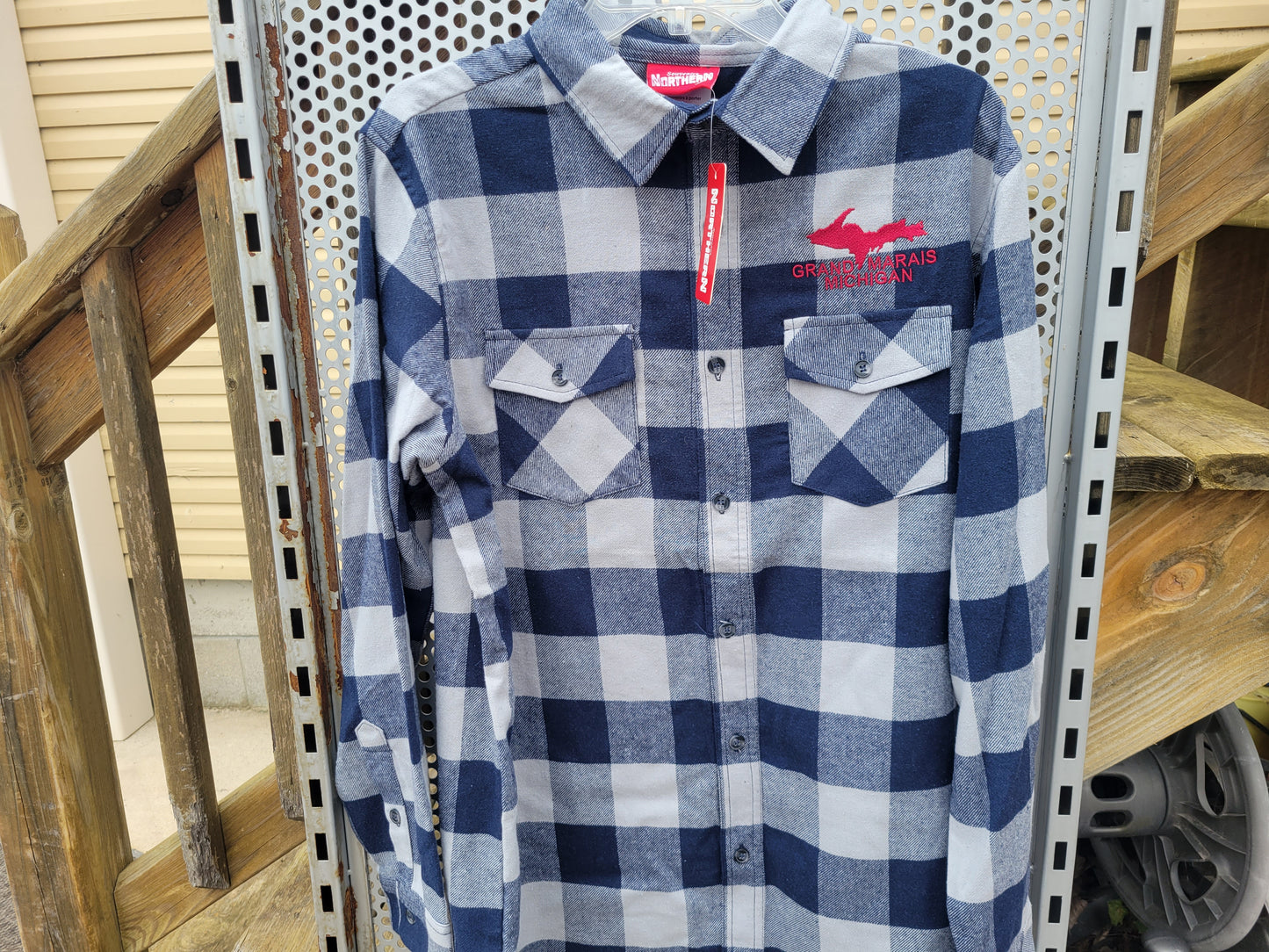 Grey/Blue check long sleeve