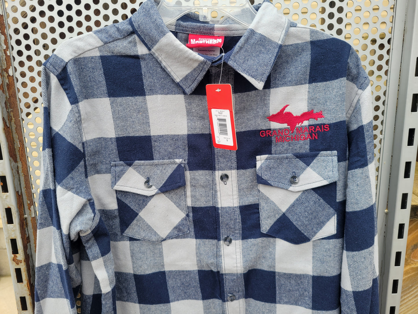 Grey/Blue check long sleeve