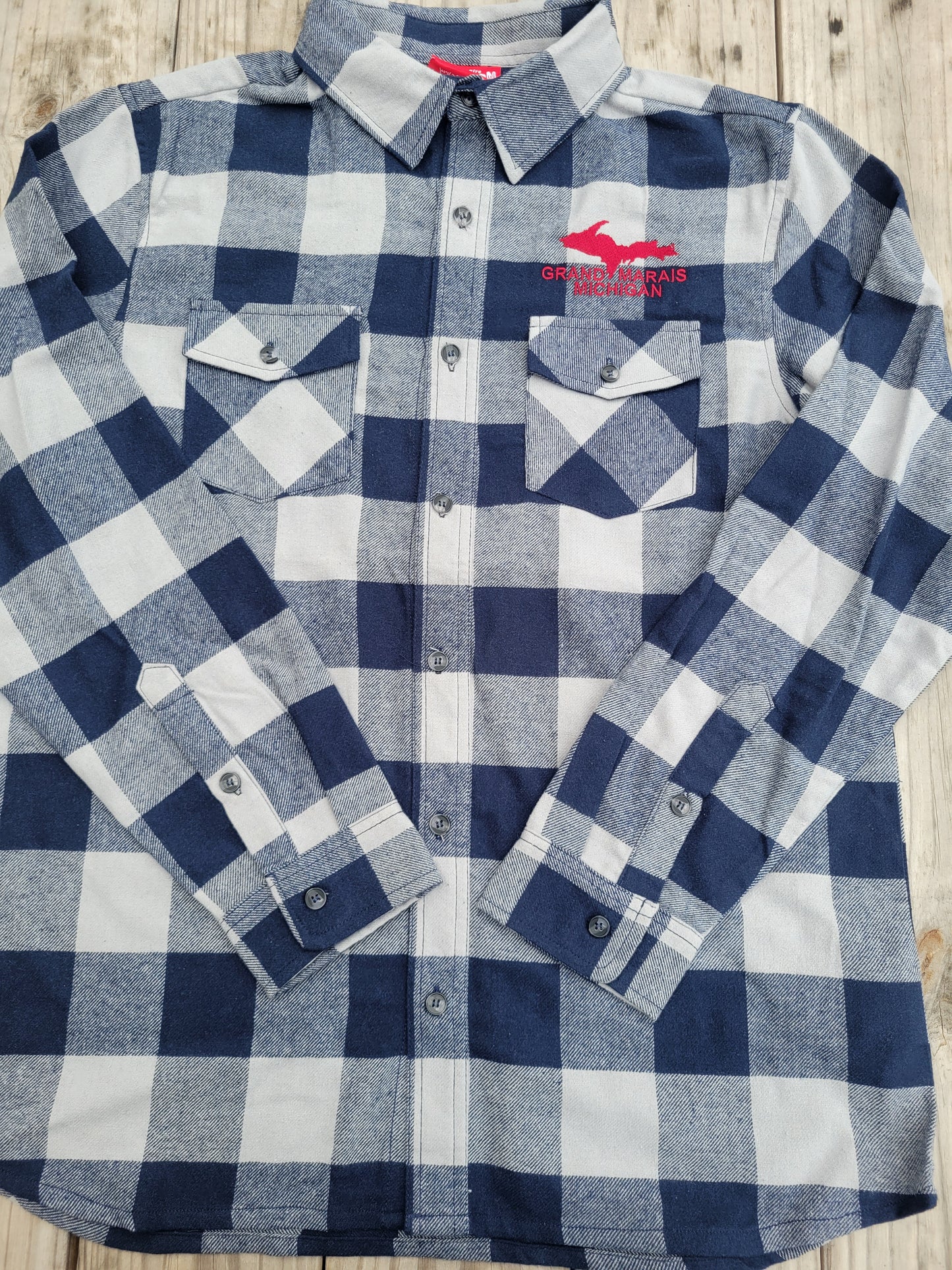 Grey/Blue check long sleeve