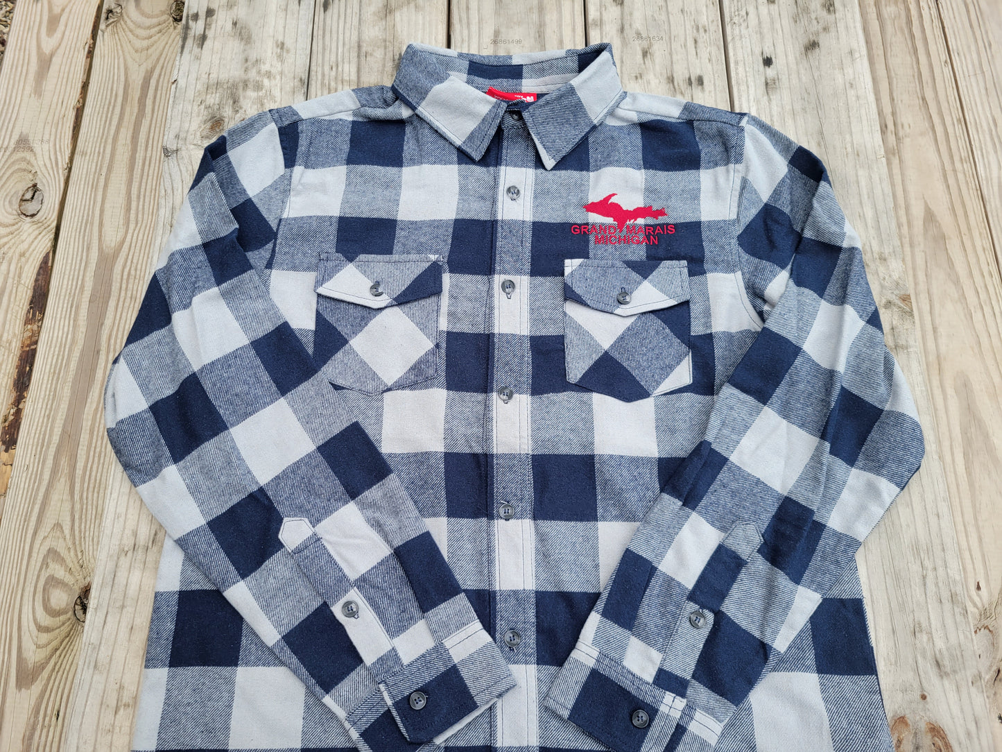 Grey/Blue check long sleeve