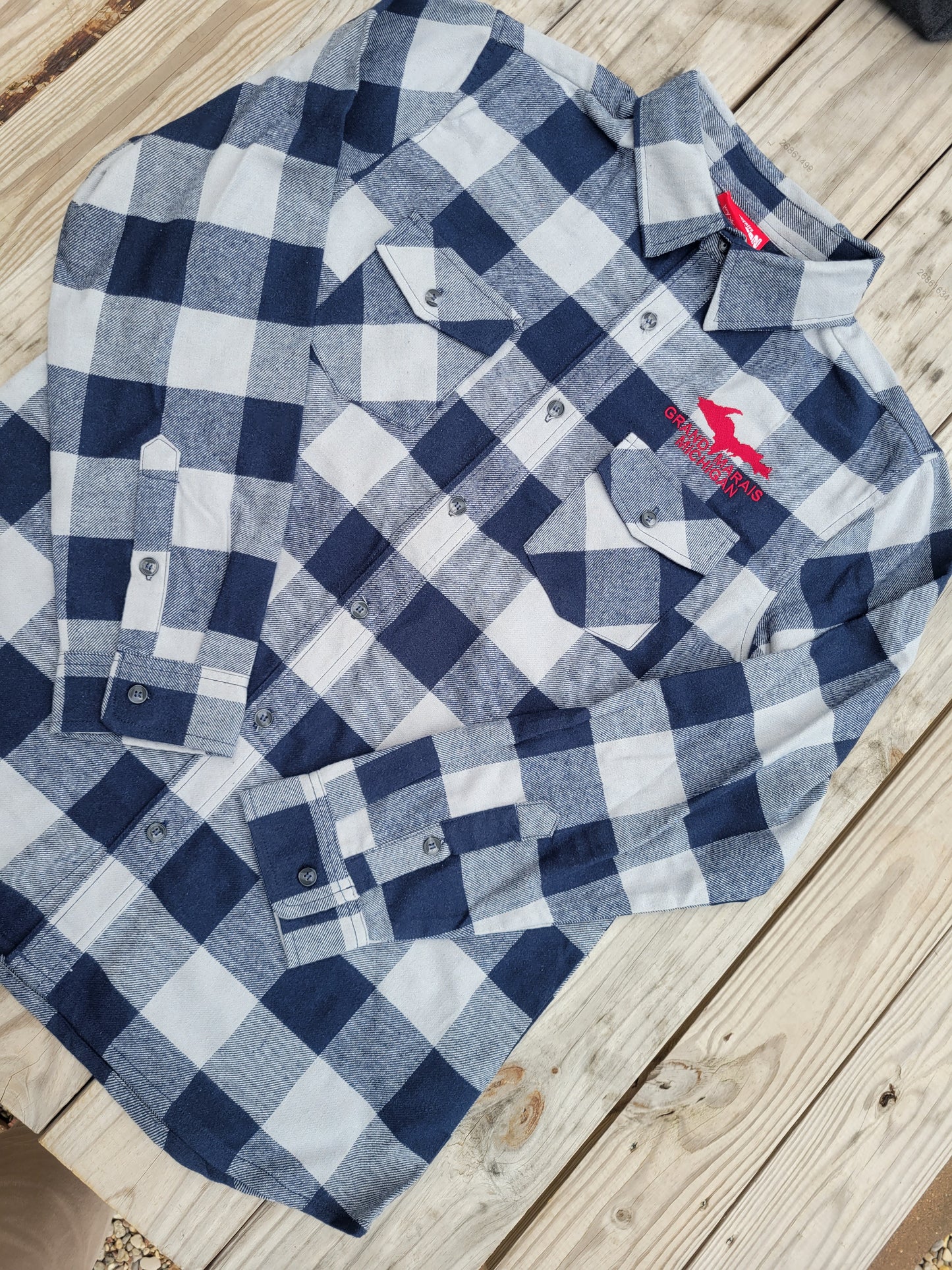 Grey/Blue check long sleeve