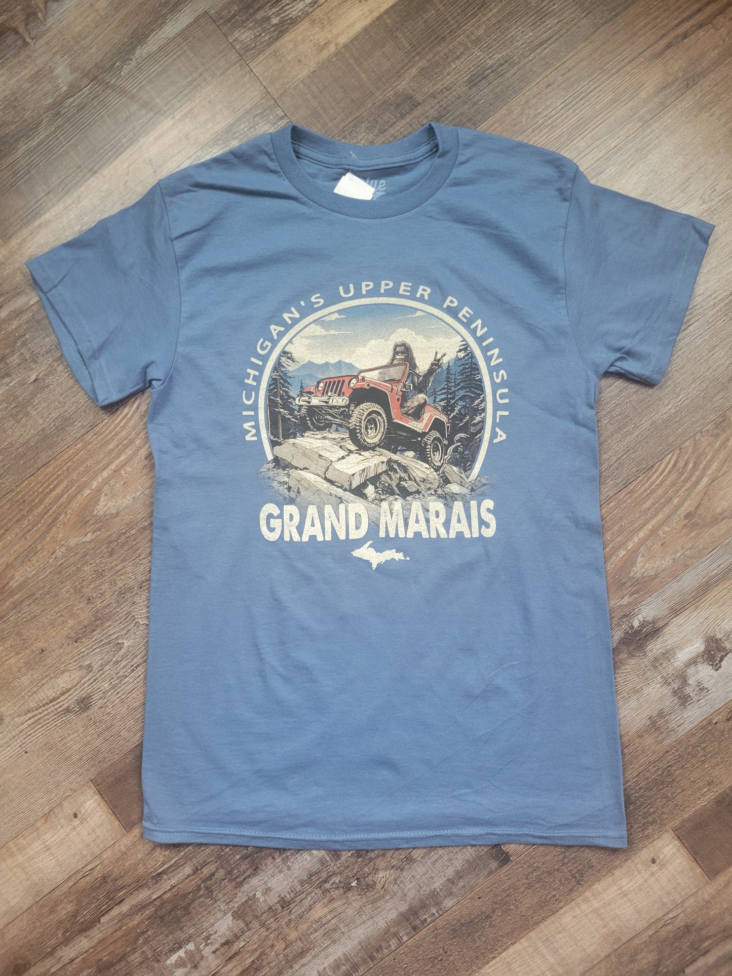 Bigfoot in Jeep short sleeve