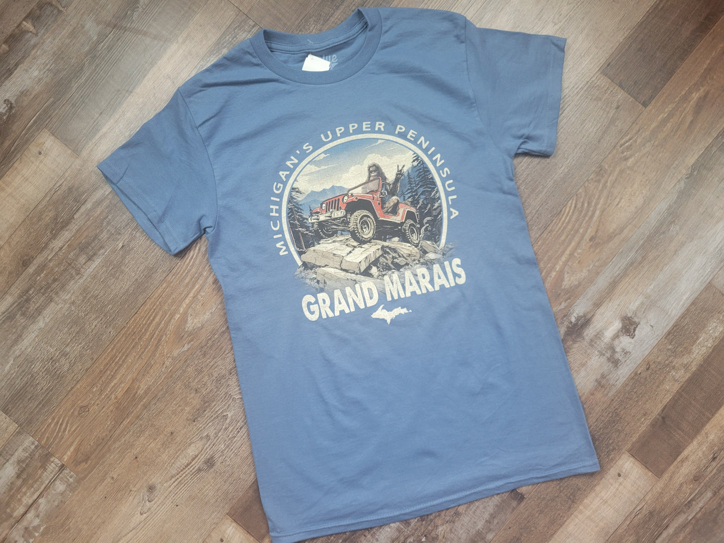 Bigfoot in Jeep short sleeve