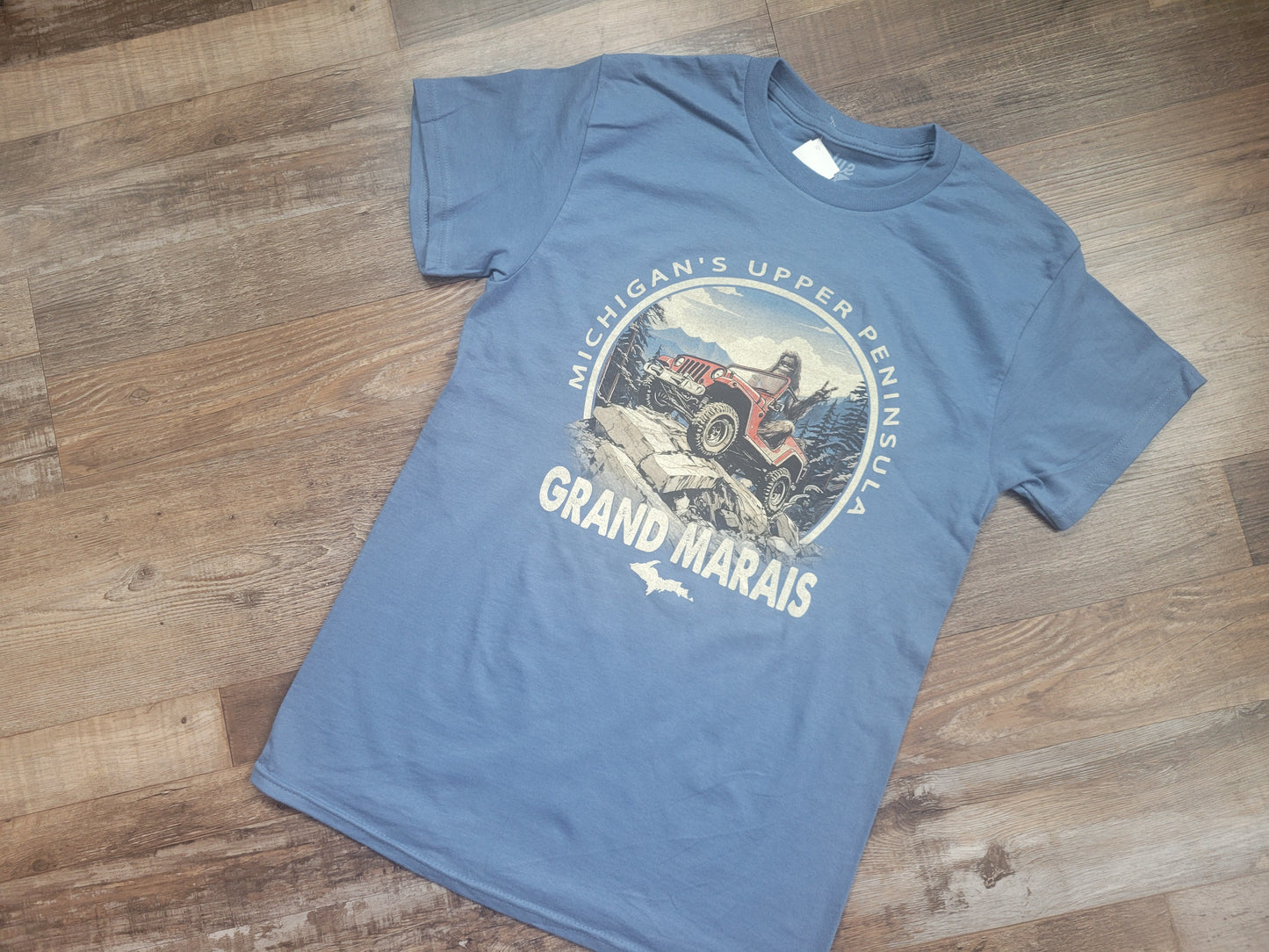 Bigfoot in Jeep short sleeve