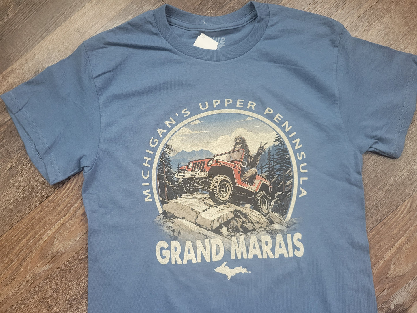 Bigfoot in Jeep short sleeve