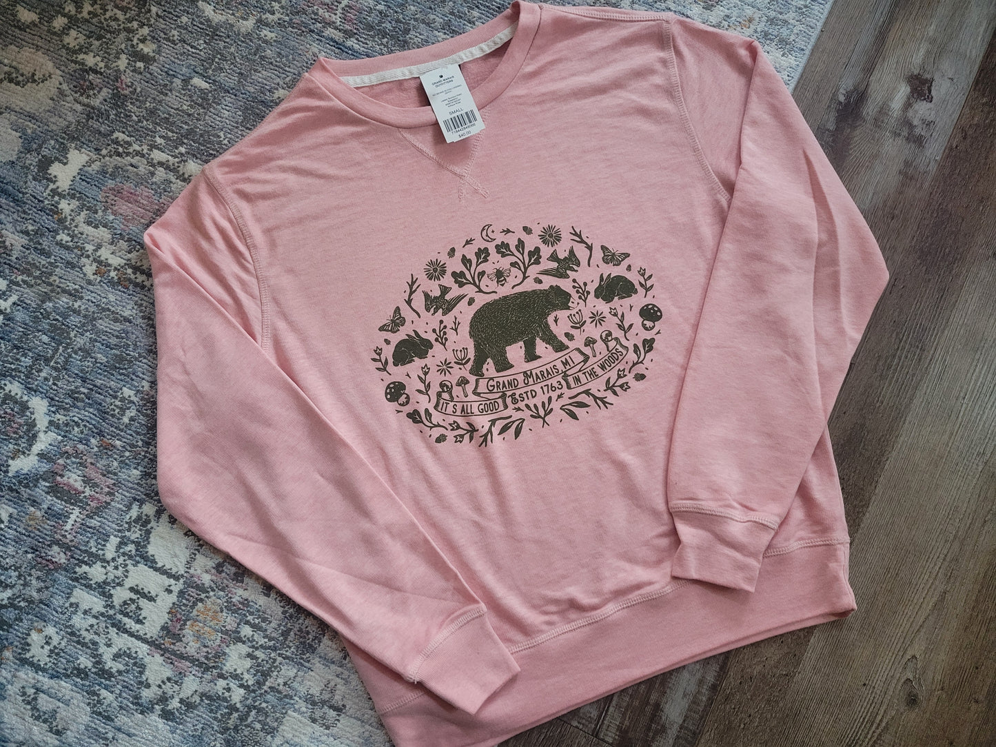 Antique rose crew sweatshirt