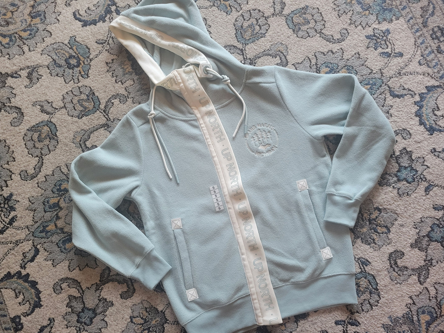 Ladies full zip hooded jacket - sage