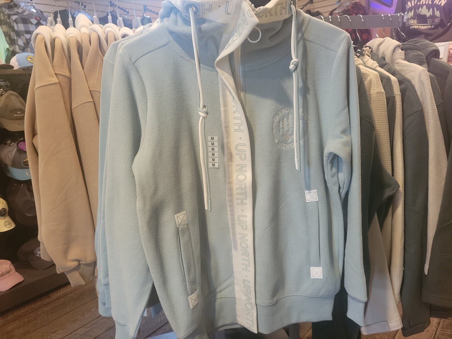 Ladies full zip hooded jacket - sage