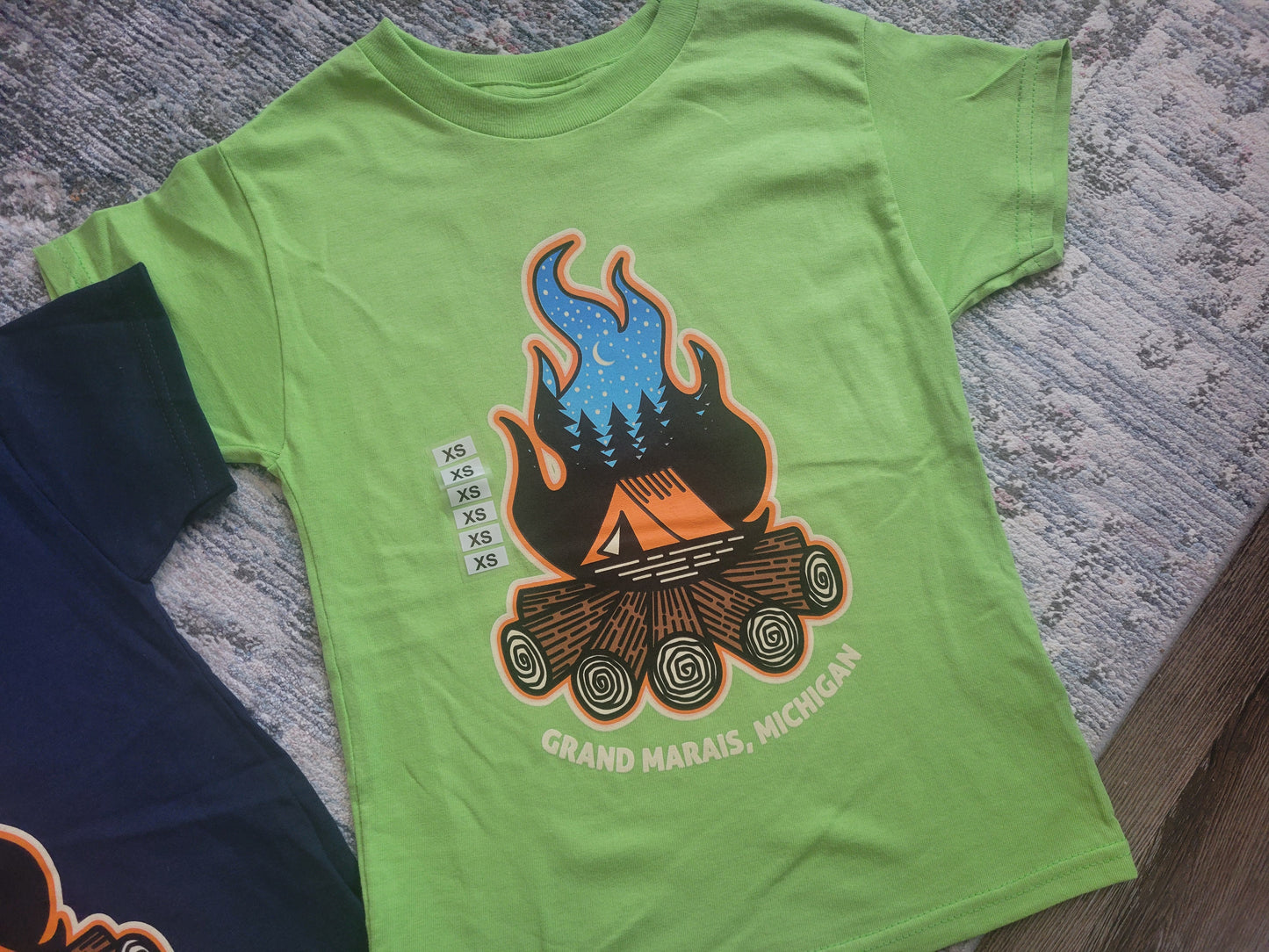 youth short sleeve campfire design