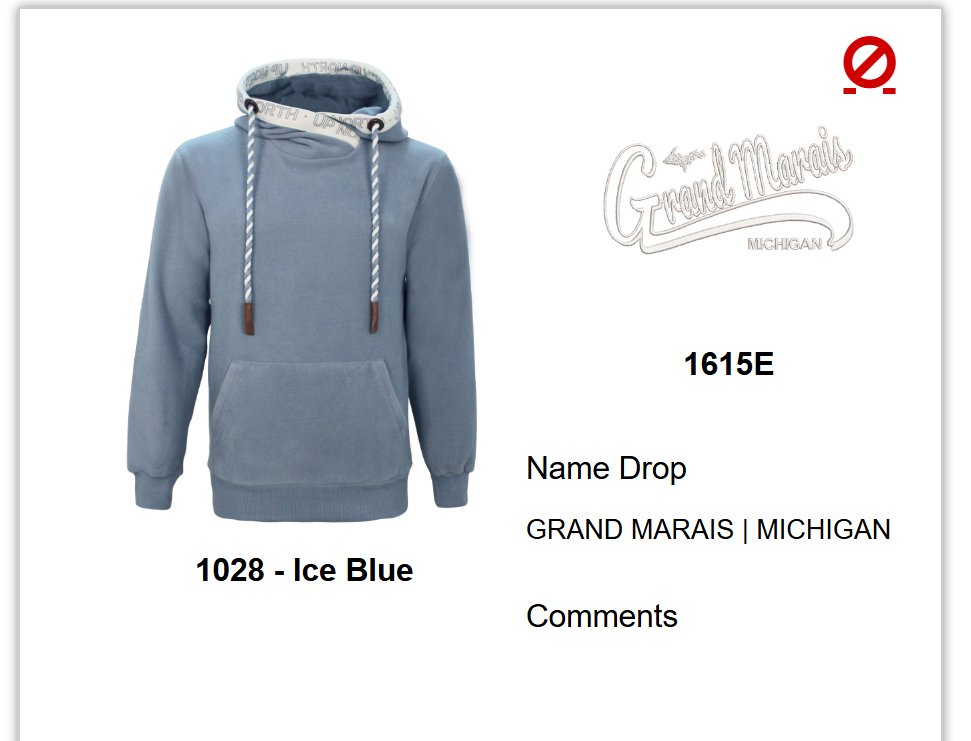 Ice blue hooded fleece