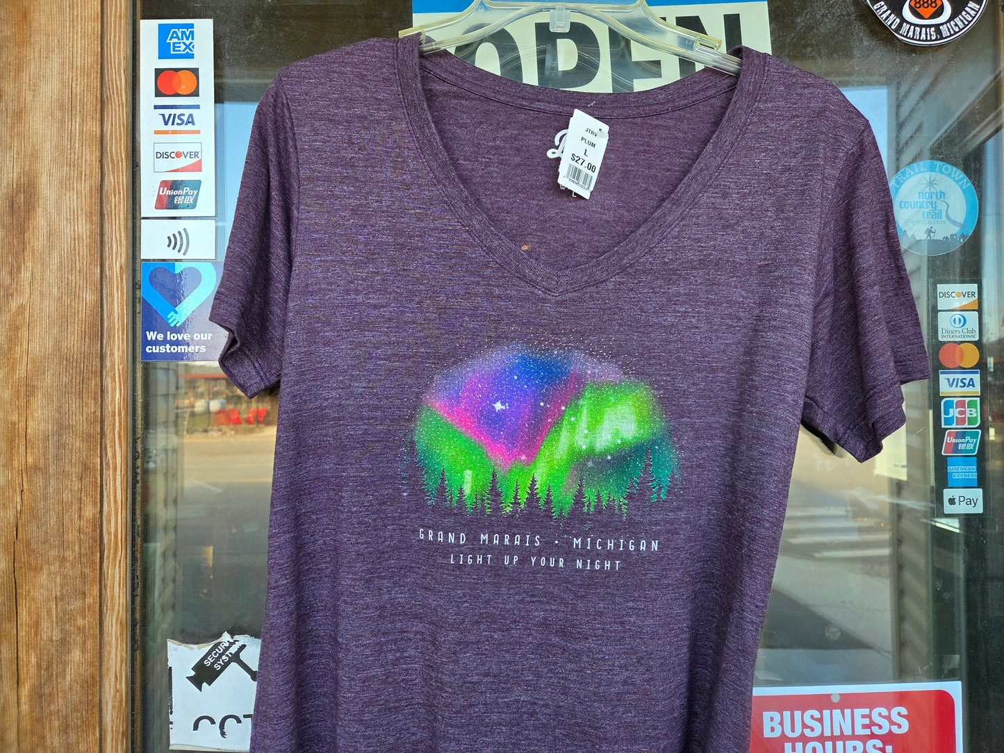 Ladies v neck short sleeve