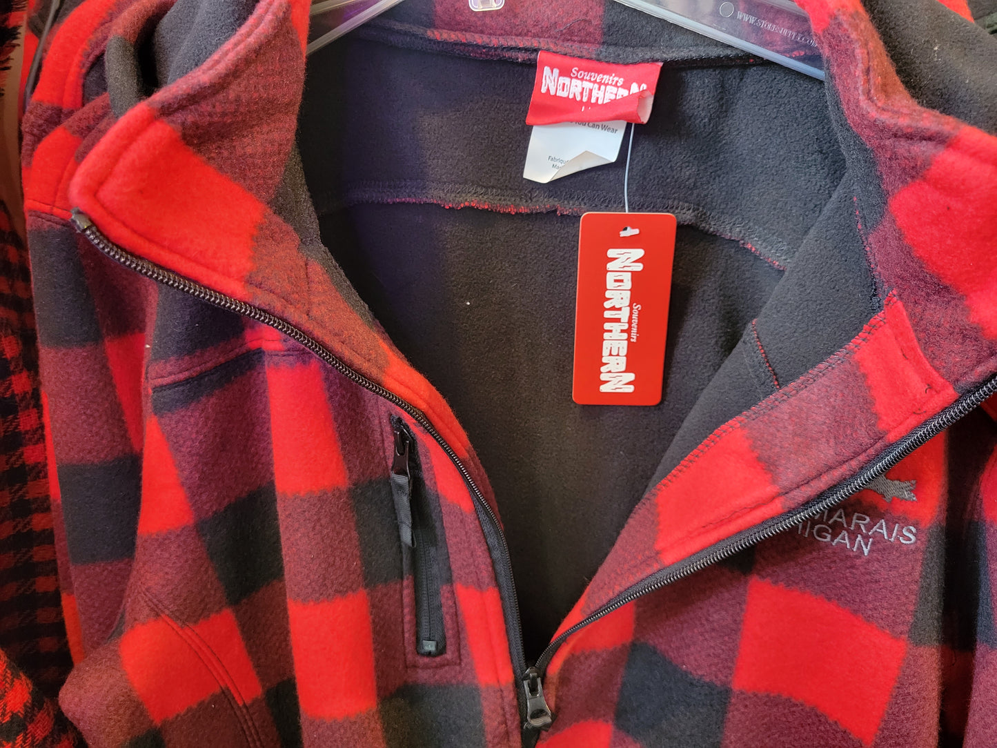 Coat - Red and Black Buffalo Plaid with Hood