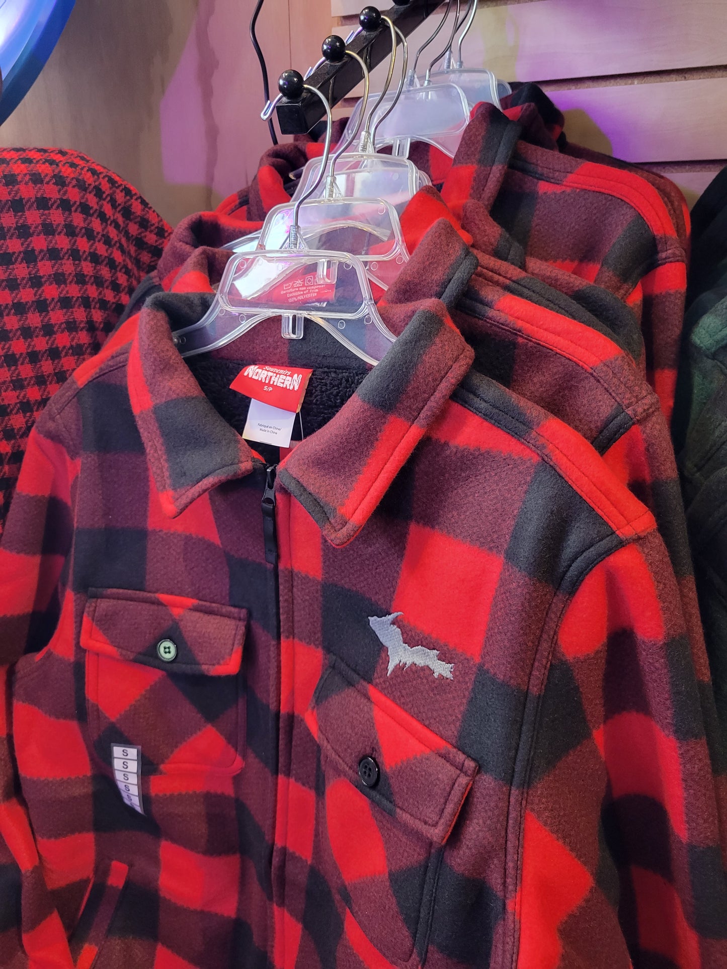 Coat - Green and Black Plaid or Red and Black Plaid with Fleece lining