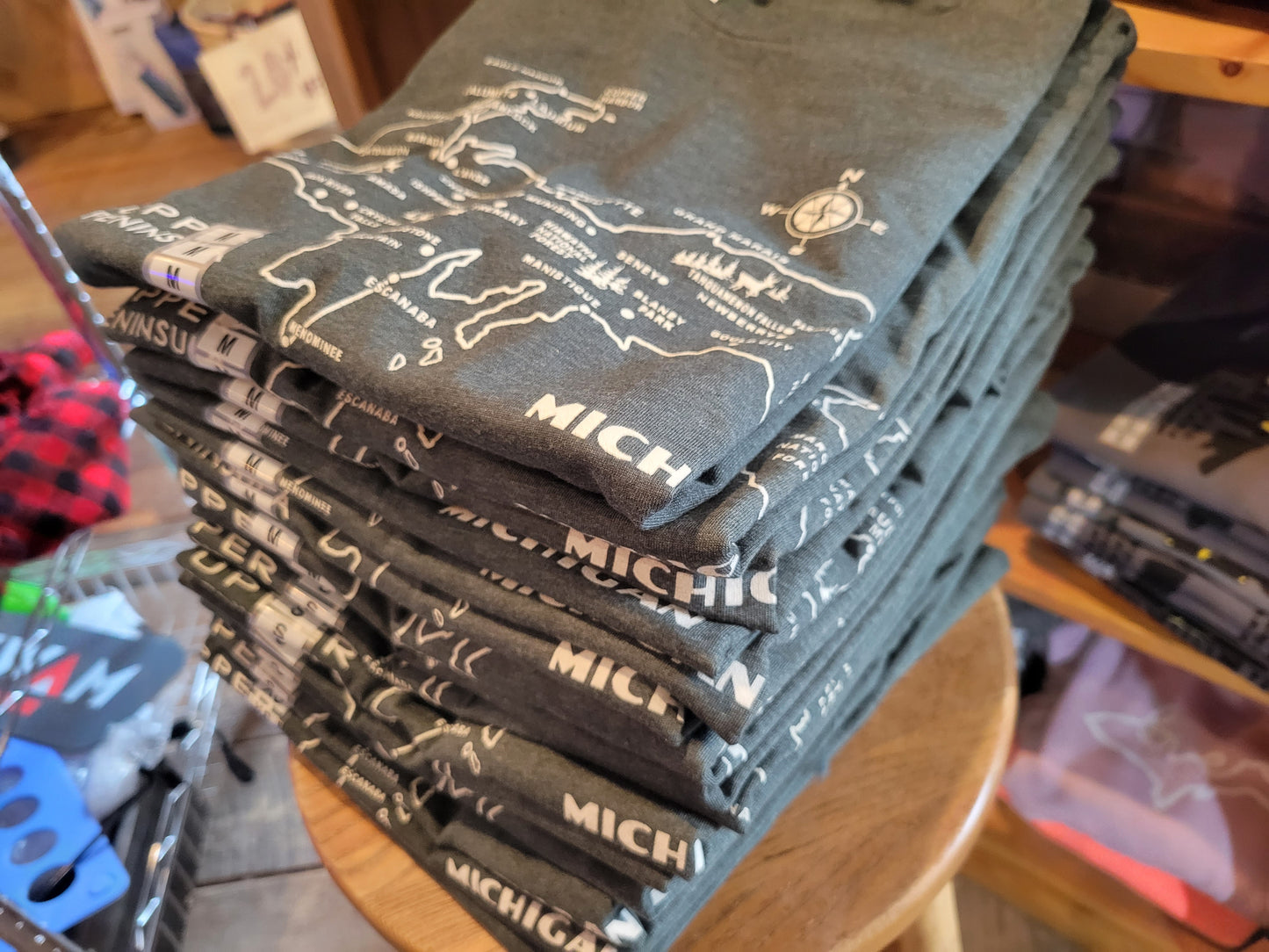 Retro UP map w/towns short sleeve t shirt