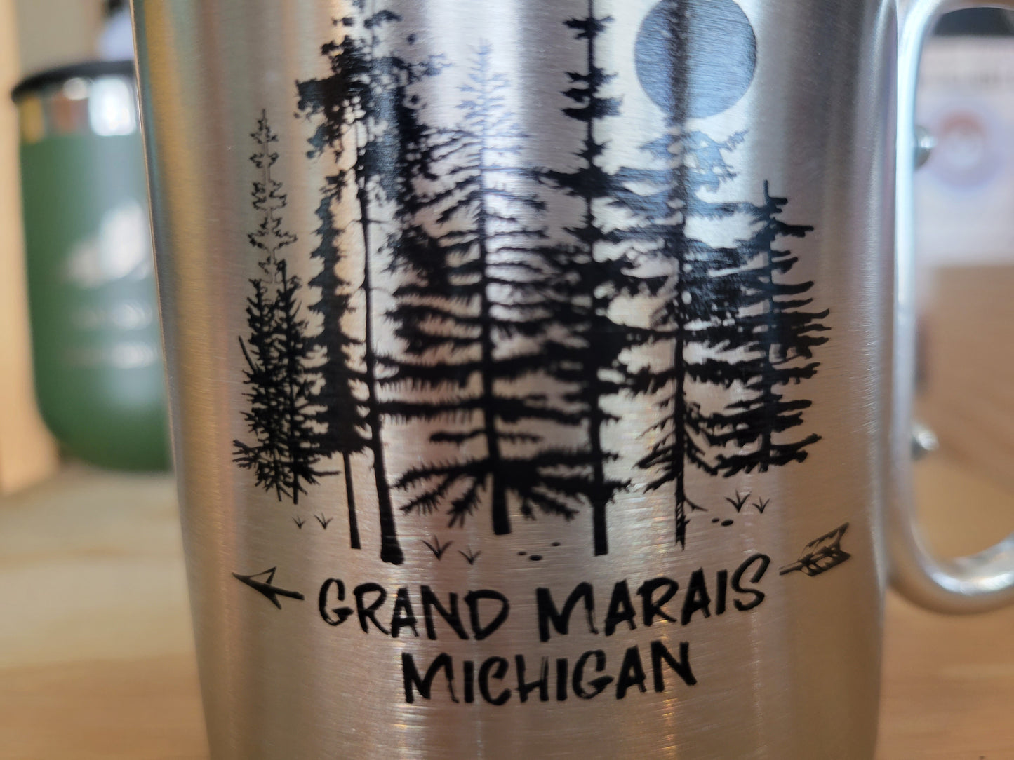 Coffee Mug with carabiner clip handle
