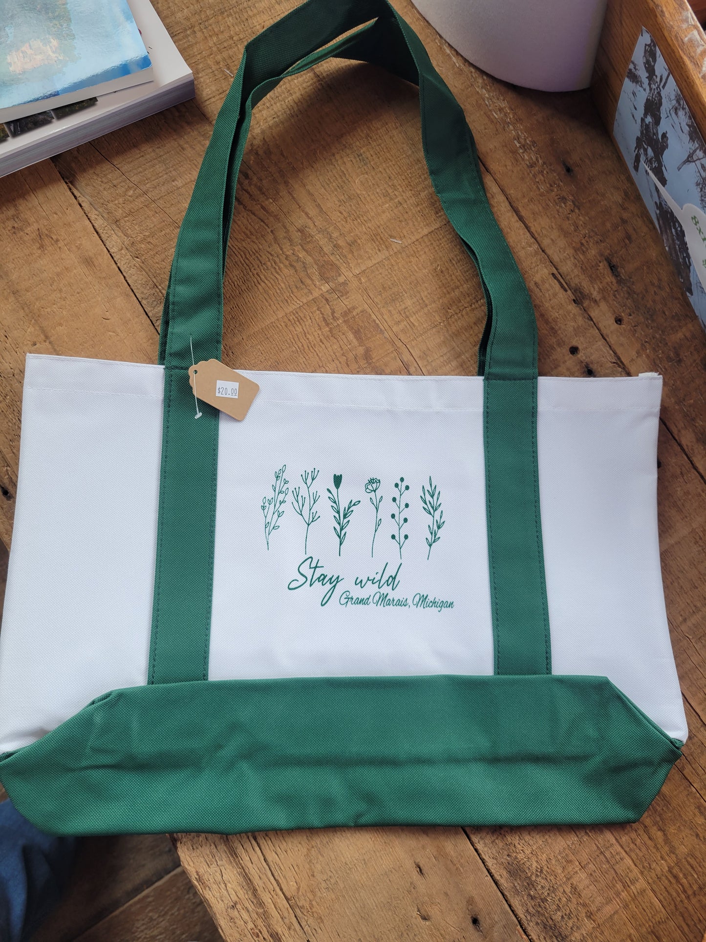 Beach Tote Bag - Stay Wild Grand Marais