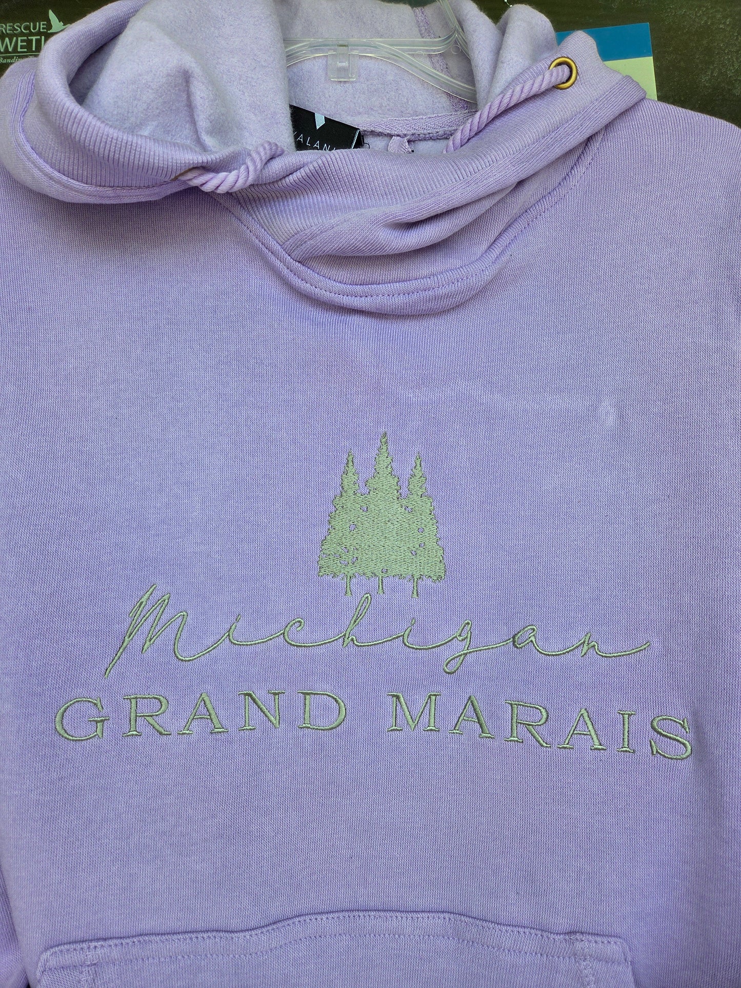 Light purple cross neck hoodie