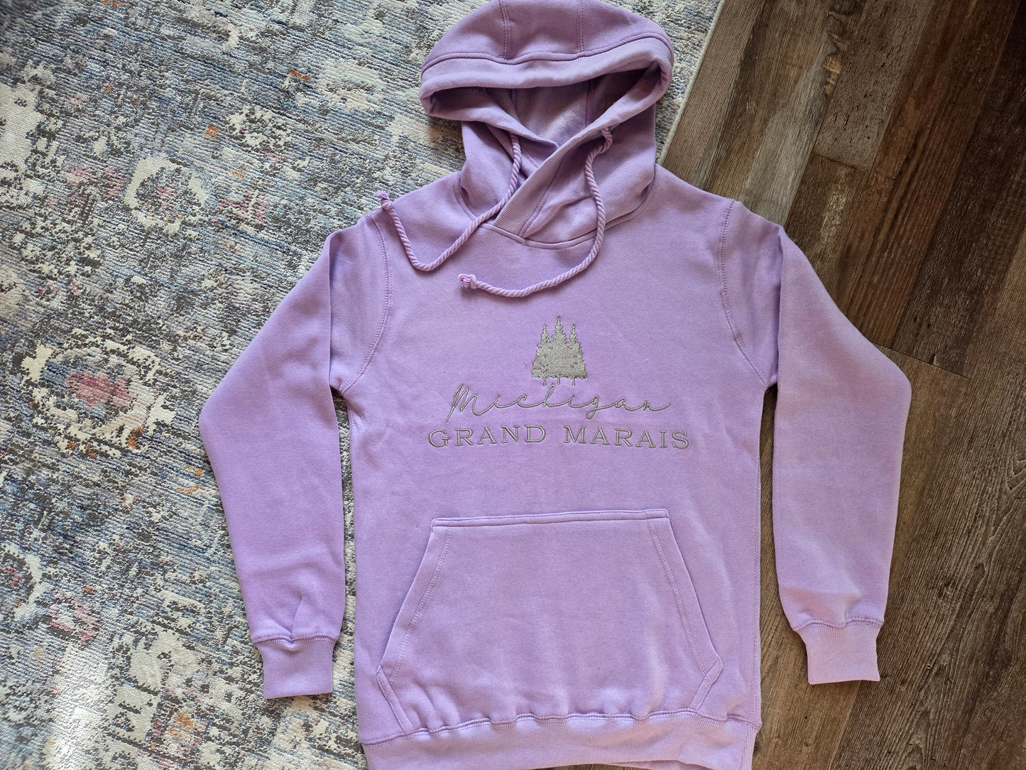 Light purple cross neck hoodie