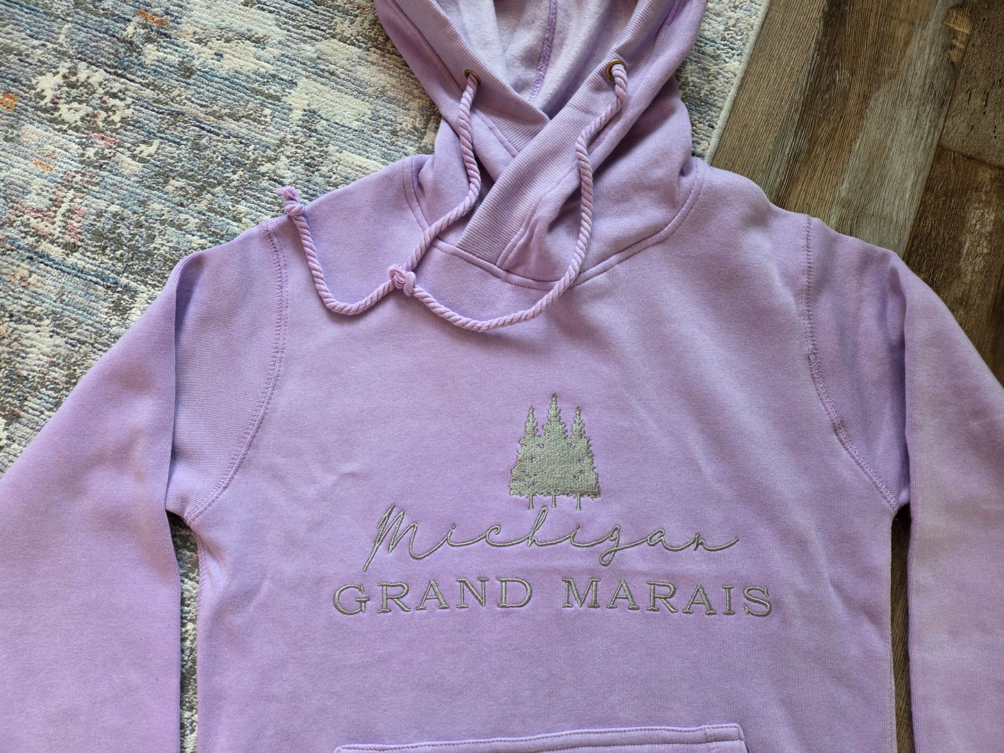 Light purple cross neck hoodie