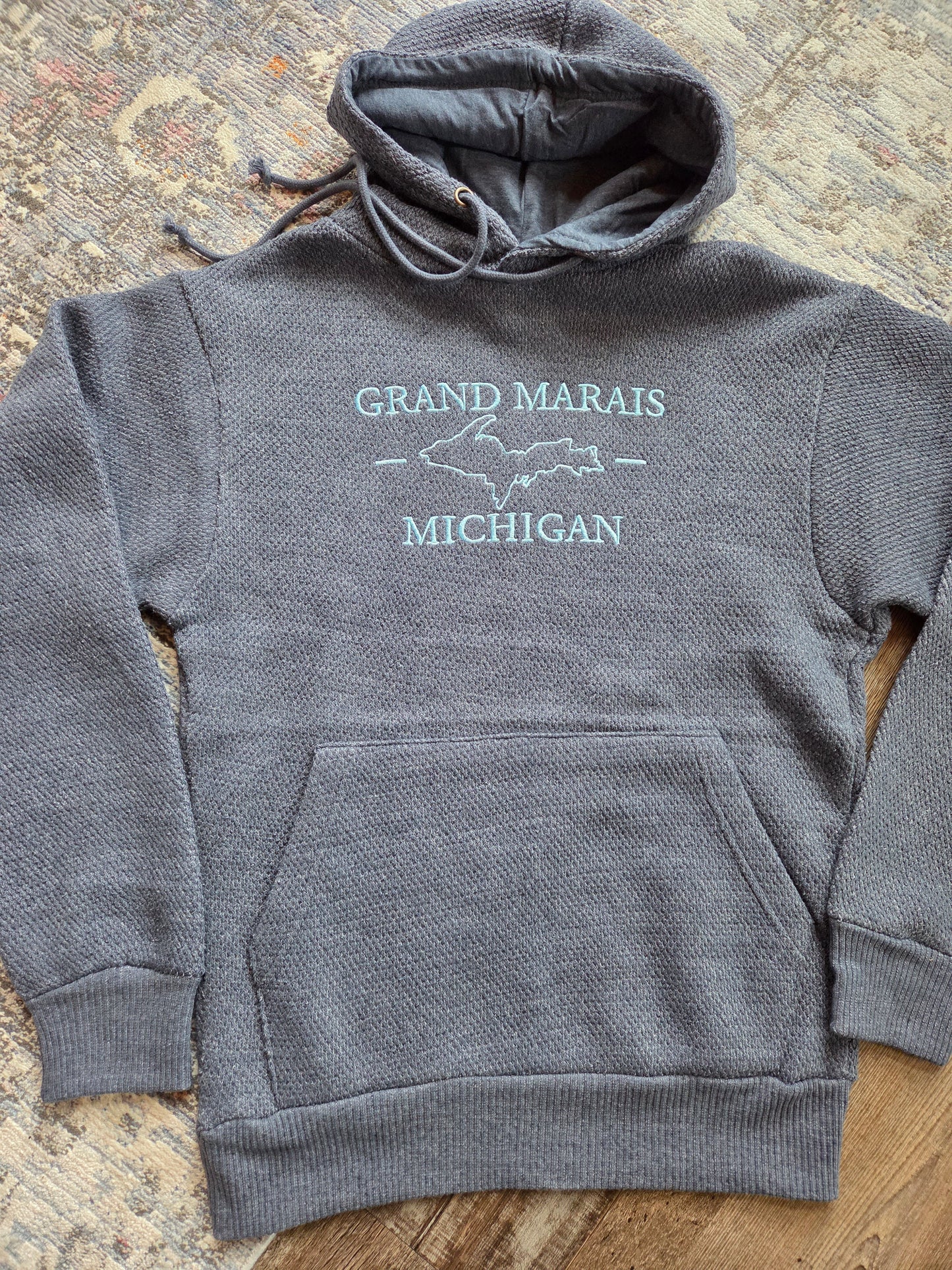 Honeycomb fleece hoodie - embroidered