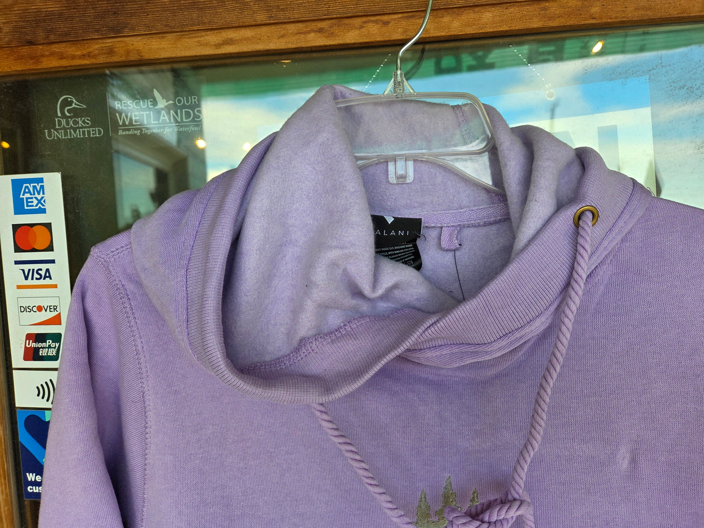 Light purple cross neck hoodie