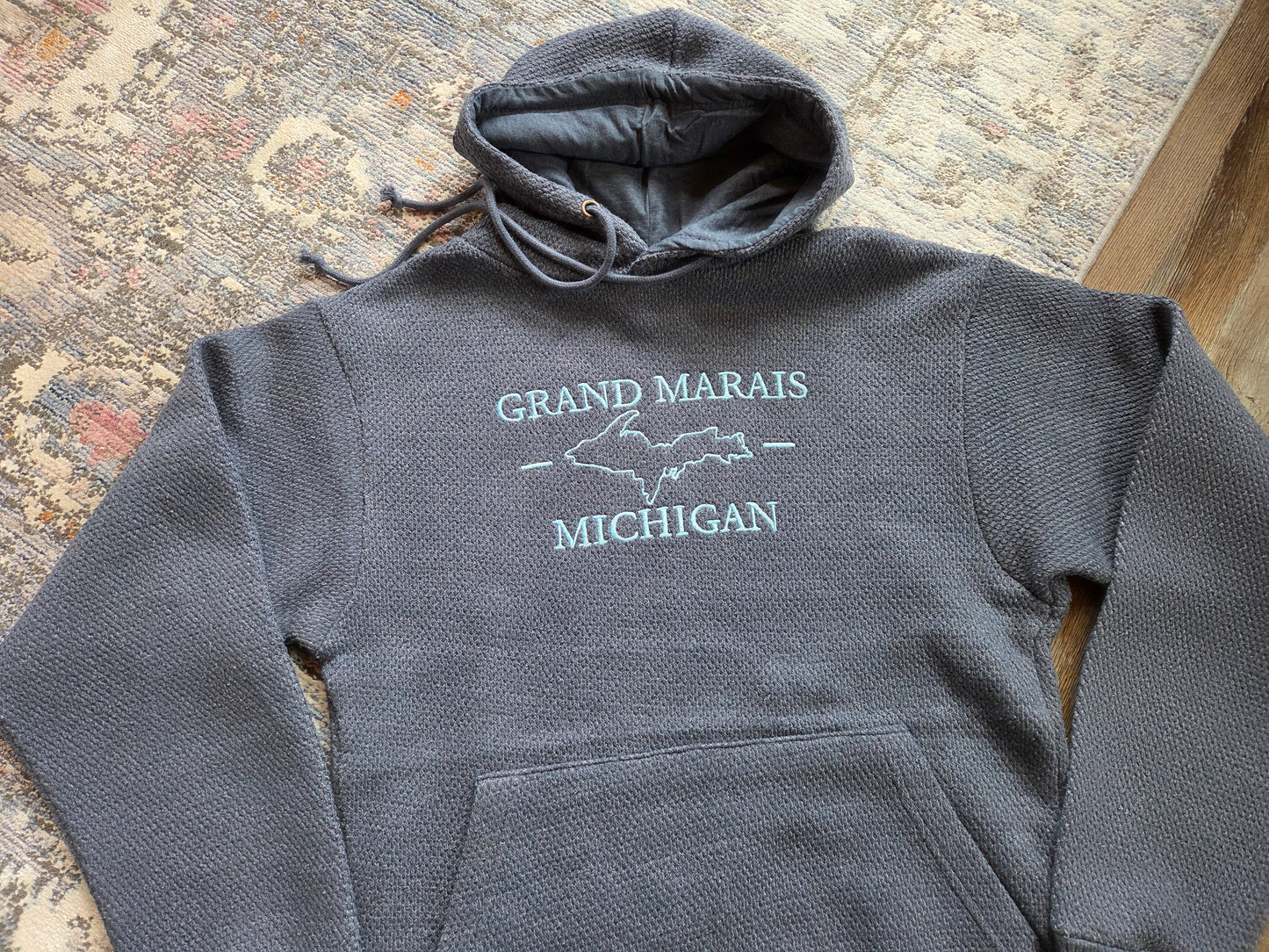 Honeycomb fleece hoodie - embroidered