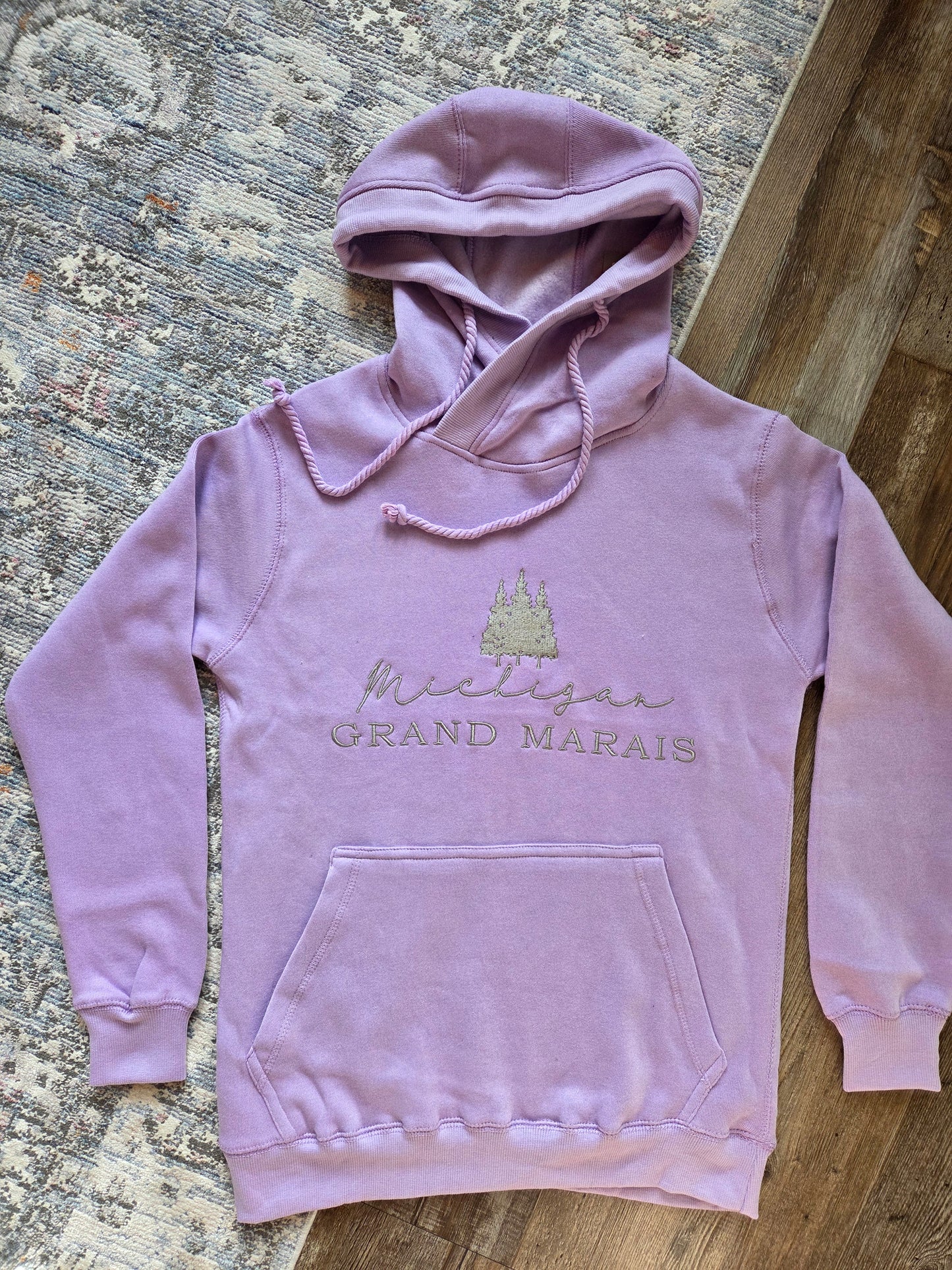 Light purple cross neck hoodie