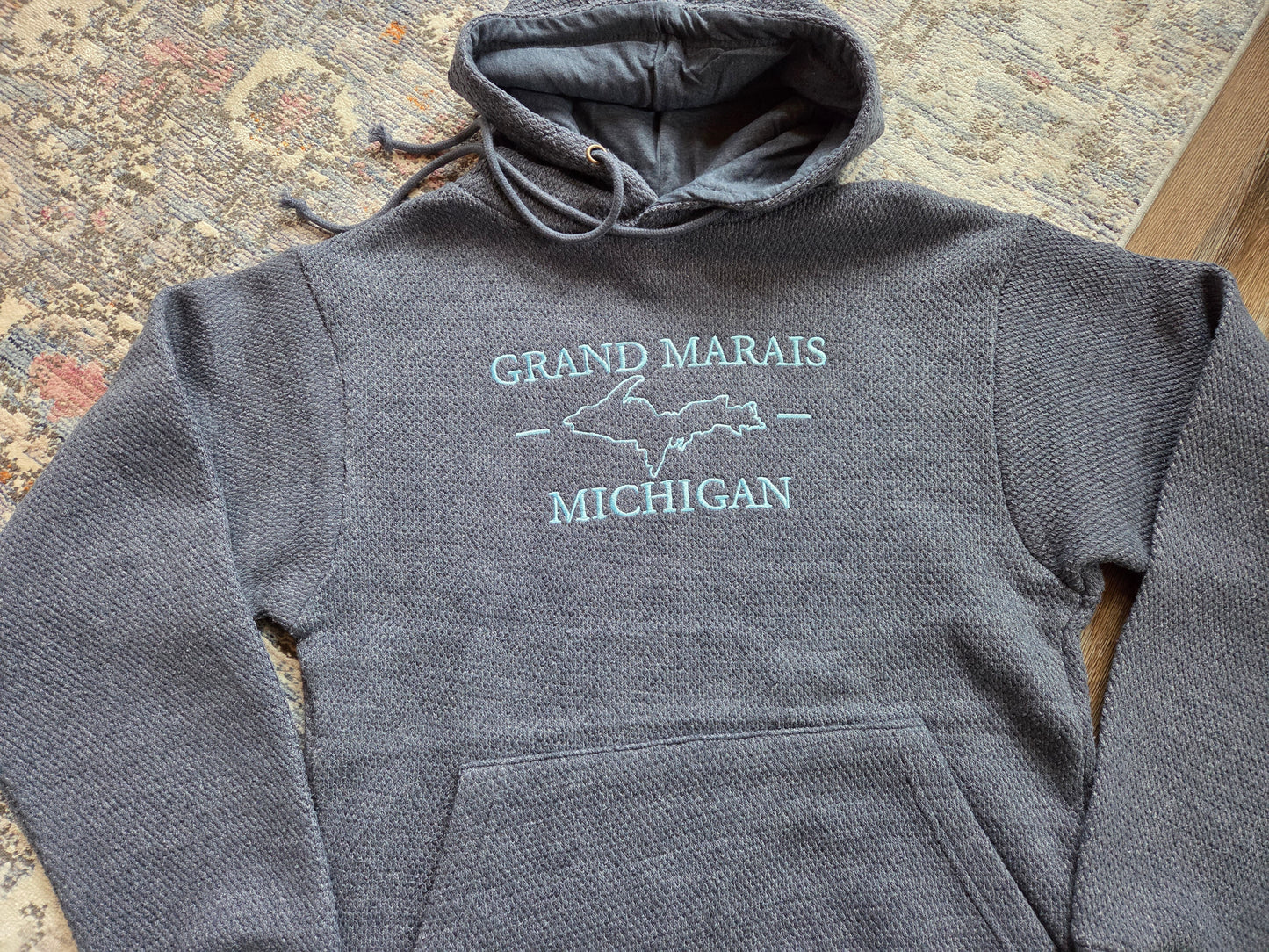 Honeycomb fleece hoodie - embroidered