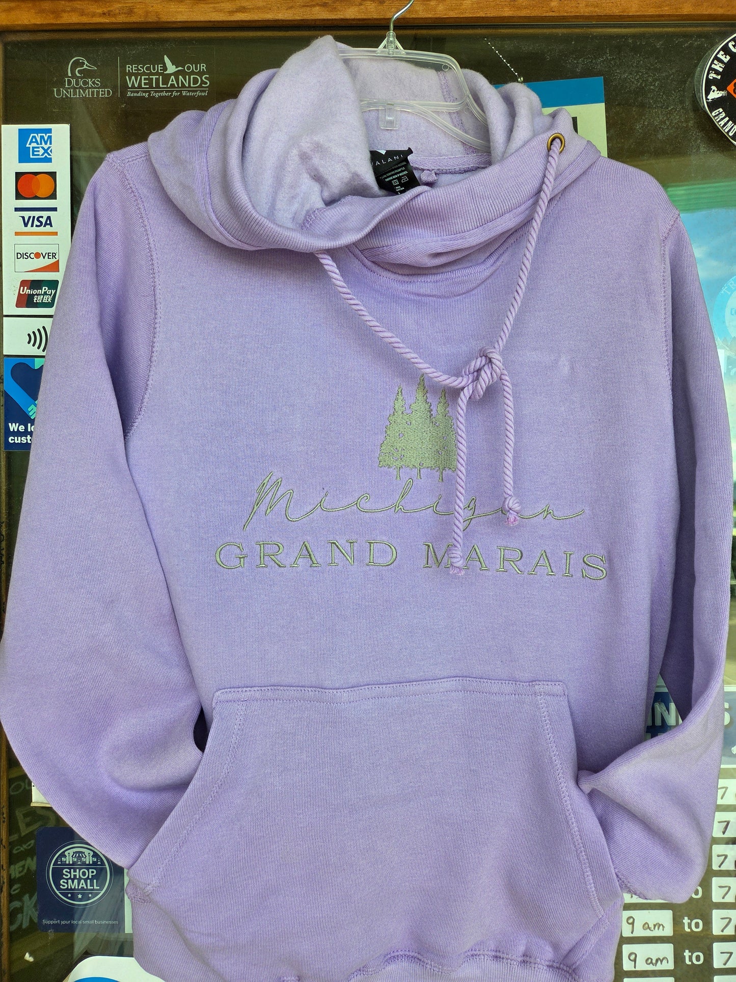 Light purple cross neck hoodie