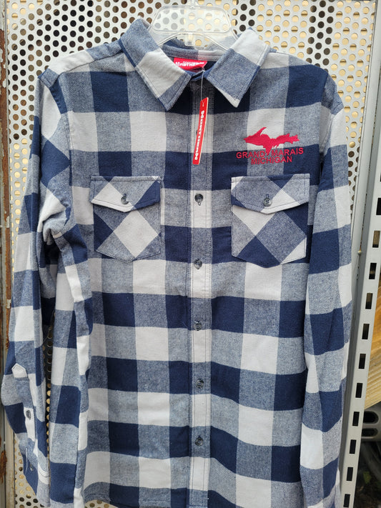 Grey/Blue check long sleeve
