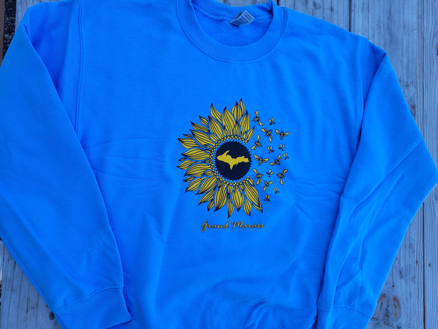 Sunflower with bees crew sweatshirt