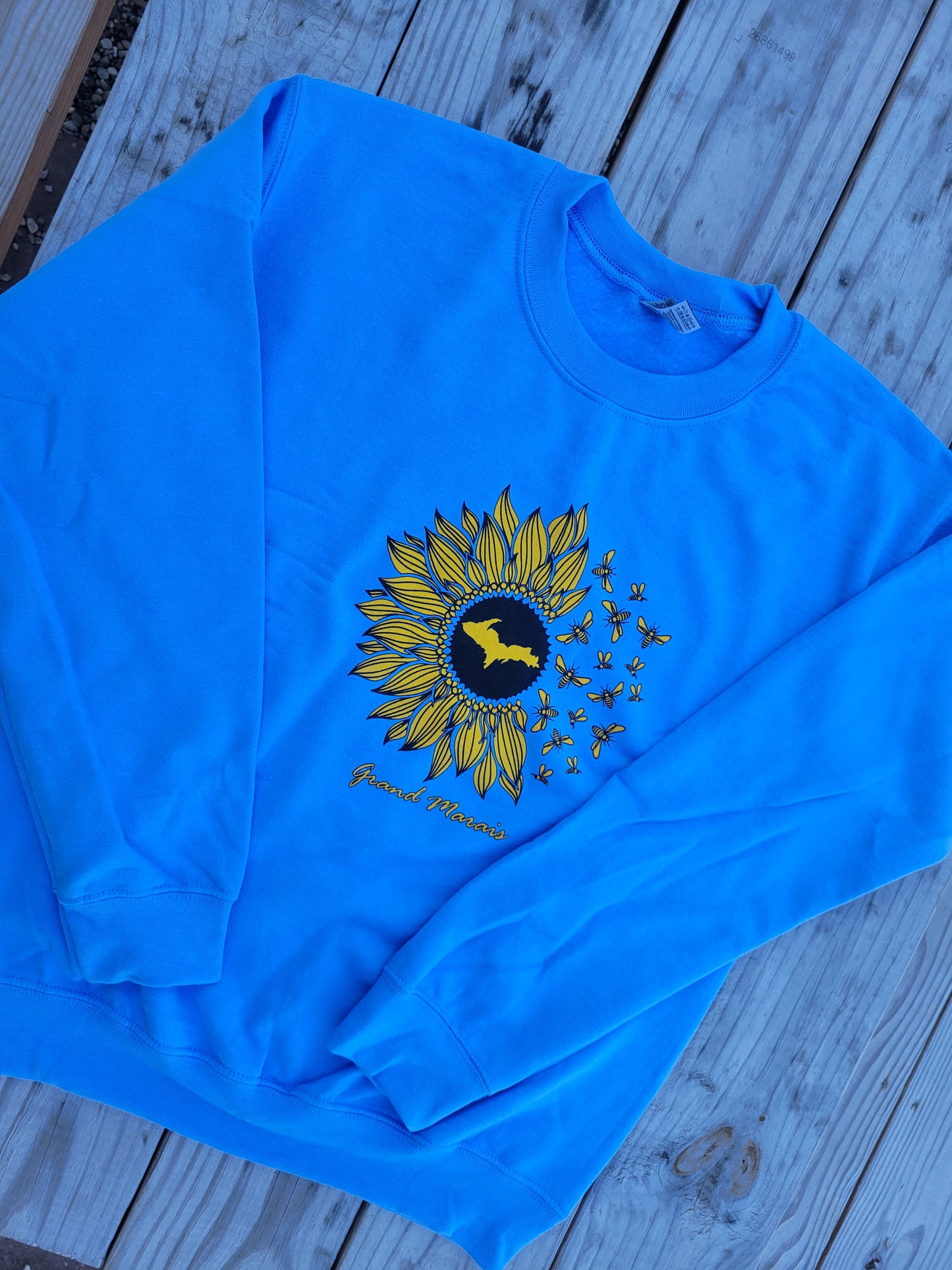 Sunflower with bees crew sweatshirt