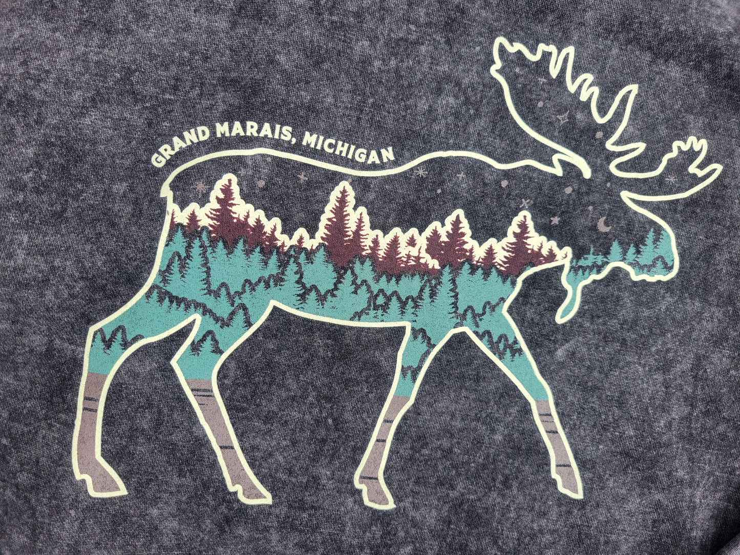 Moose on Mineral Wash Hoodie