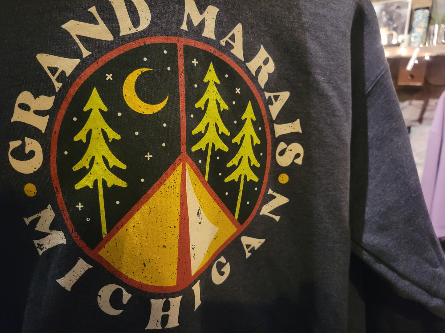 Camp peace sign hoodie