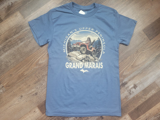 Bigfoot in Jeep short sleeve