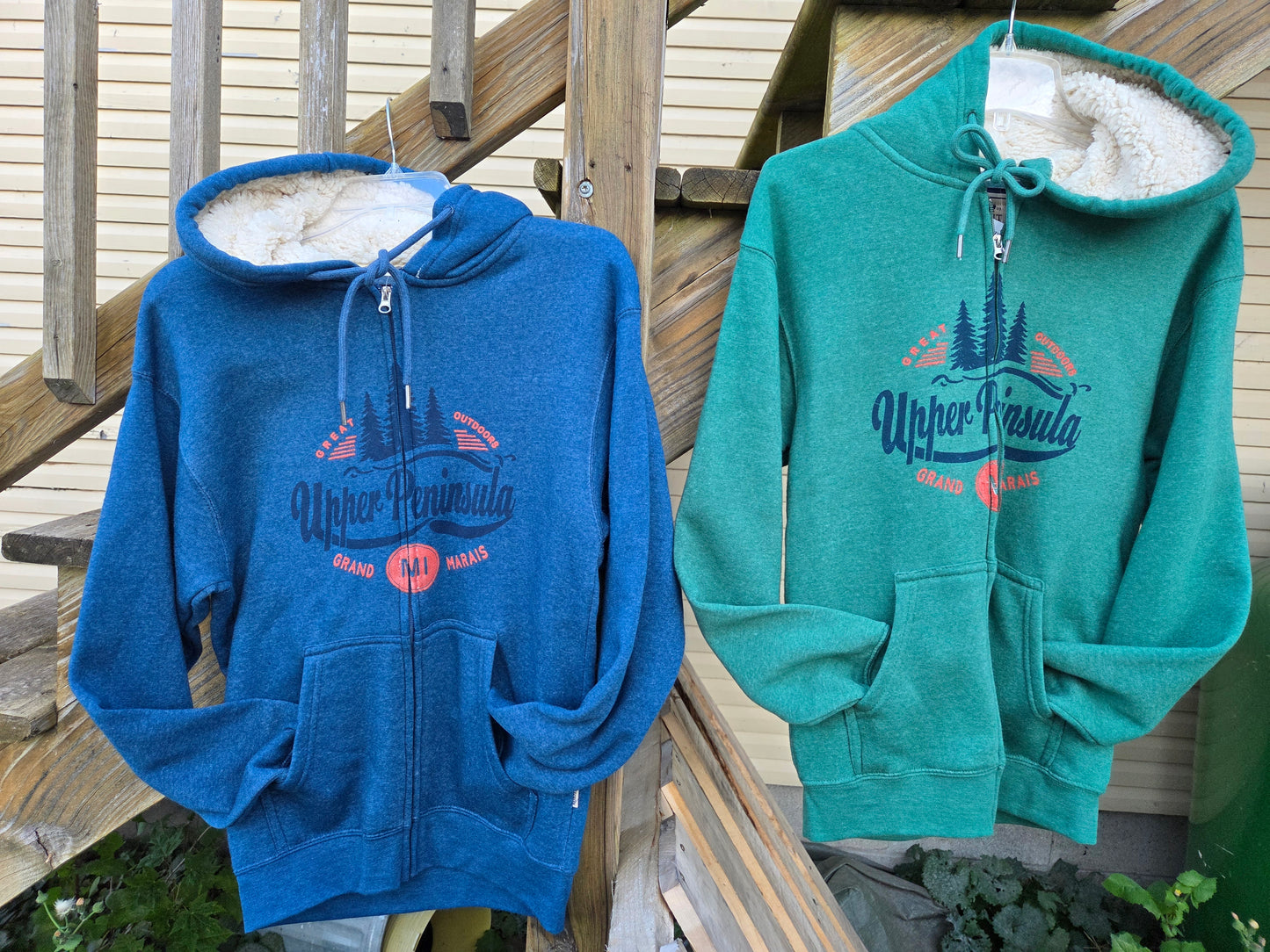 Full zip hoodie Green or Blue