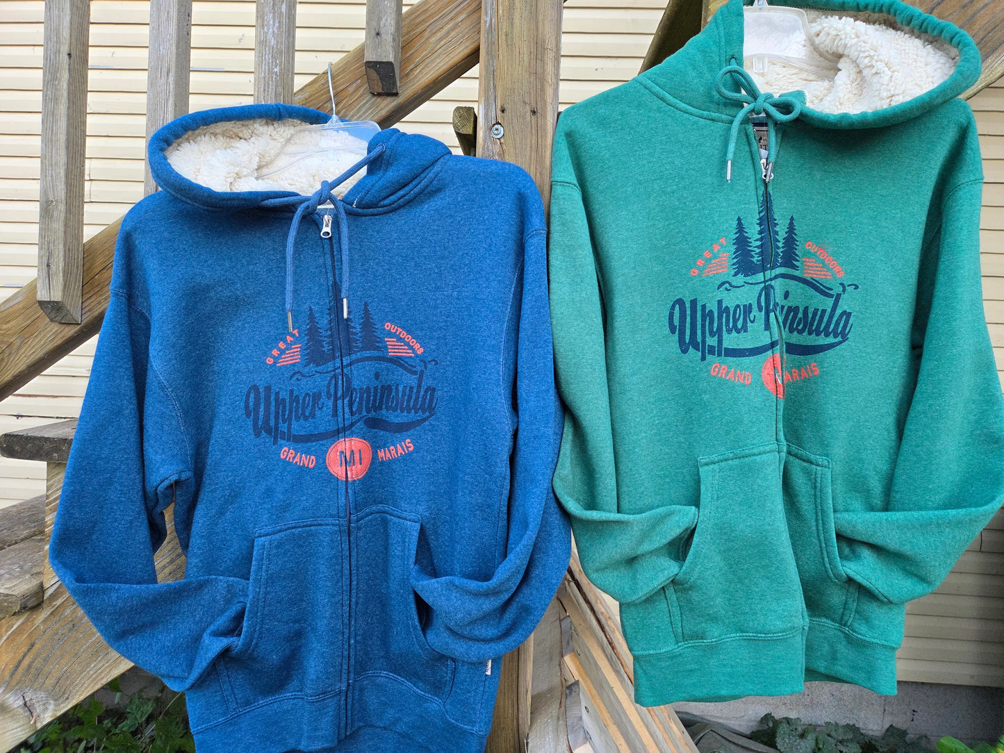 Full zip hoodie Green or Blue