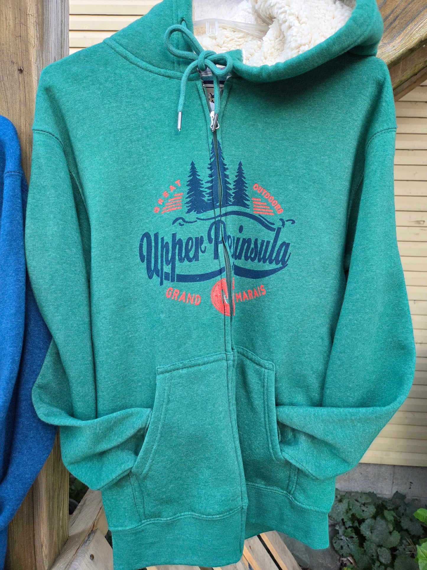 Full zip hoodie Green or Blue