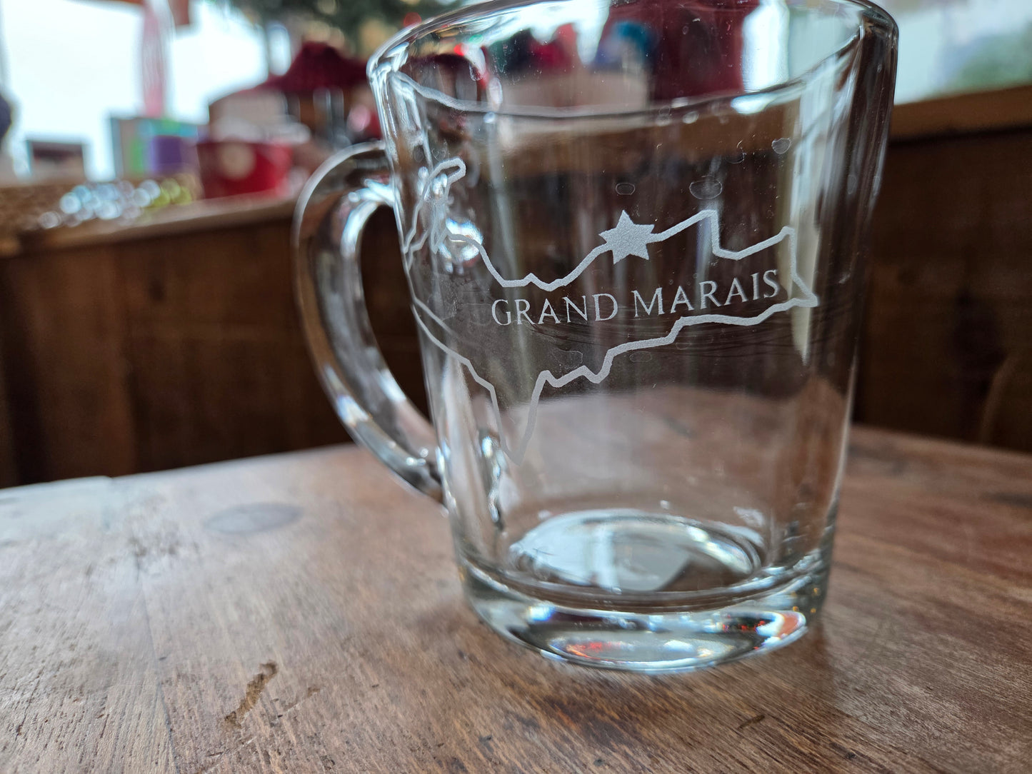 Clear pint glass or coffee mug