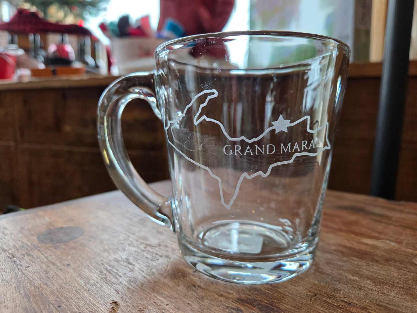 Clear pint glass or coffee mug