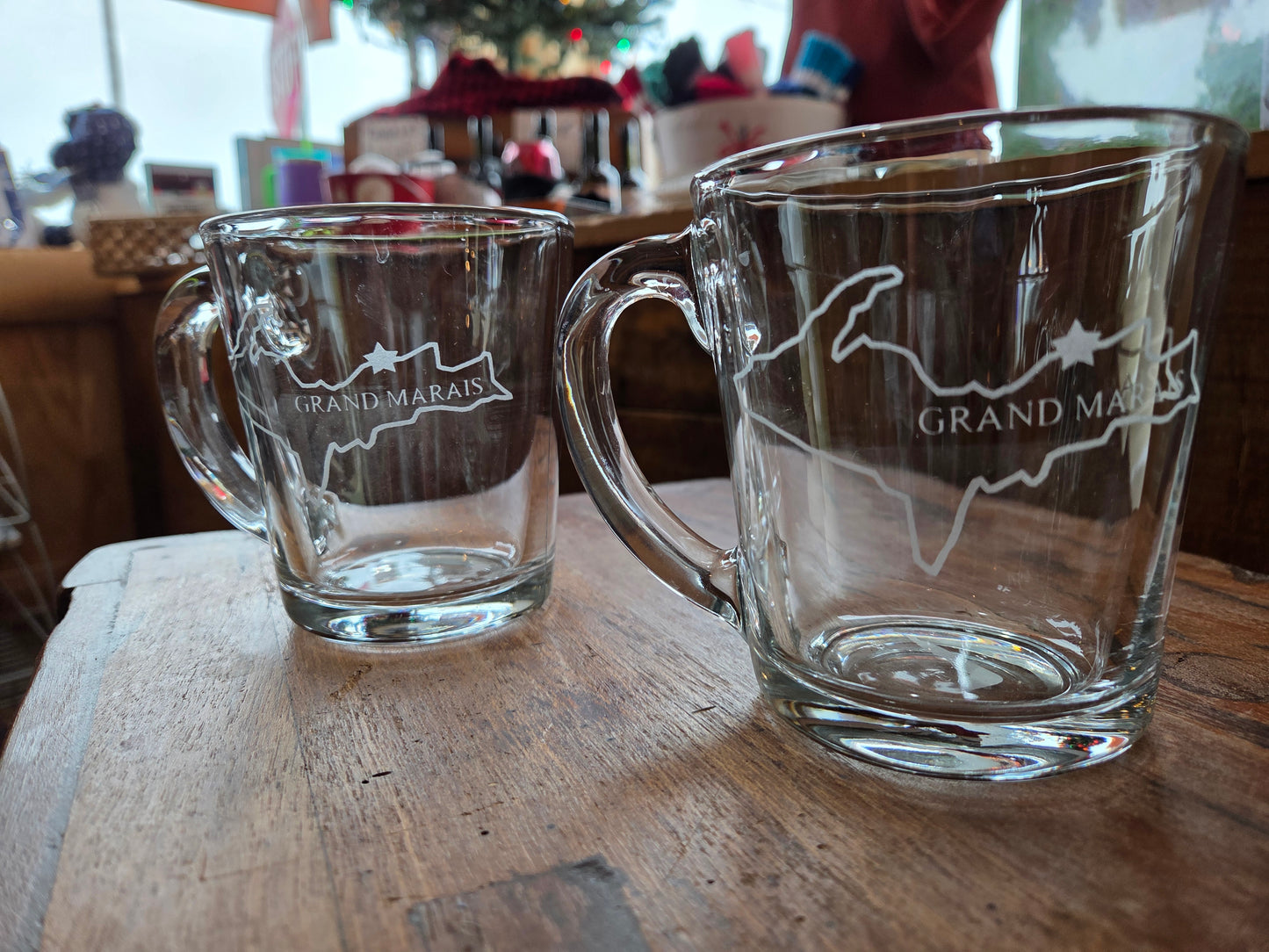 Clear pint glass or coffee mug