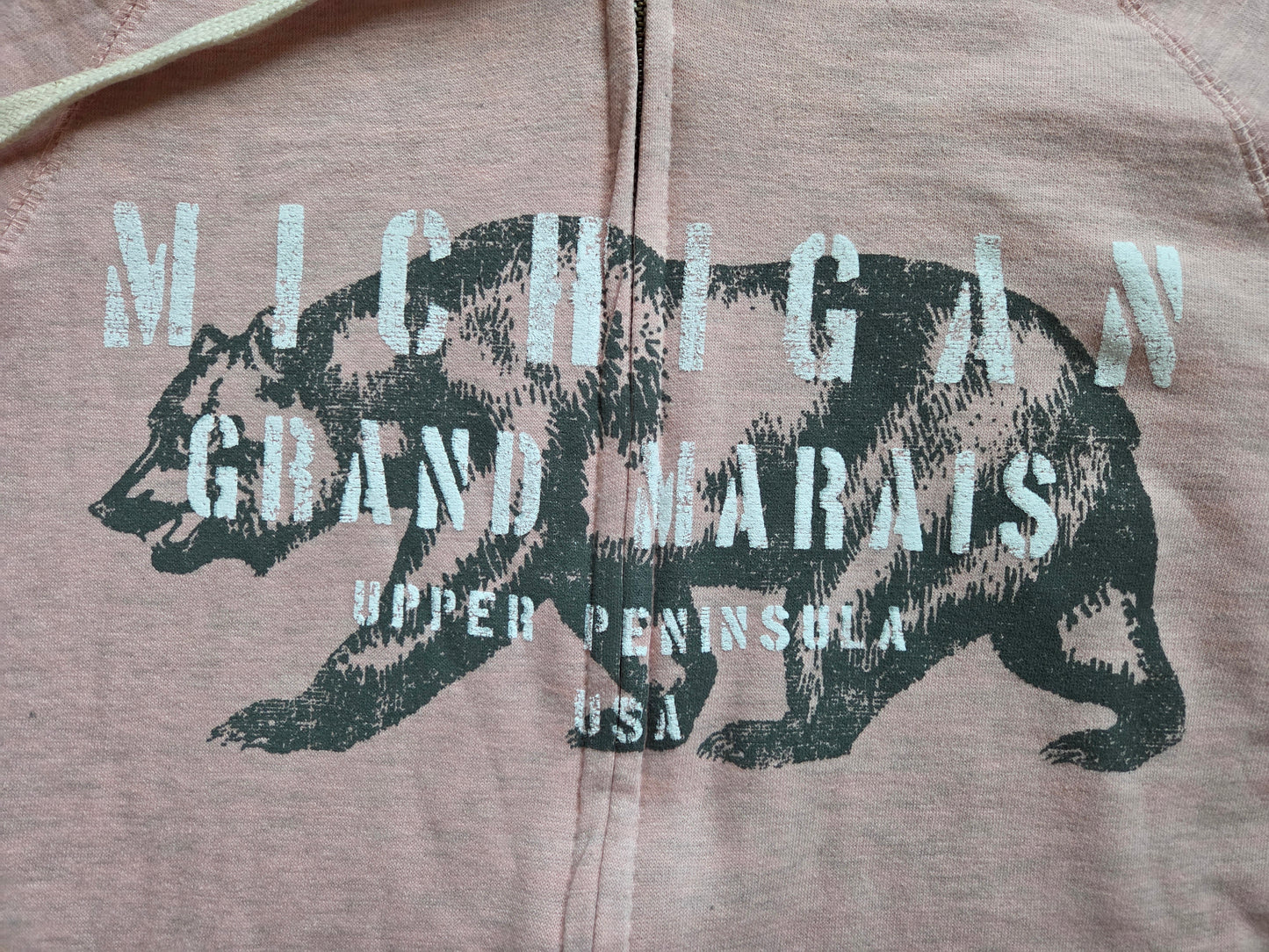 Cotton hoodie with full zipper Slate Blue or Pink Rose