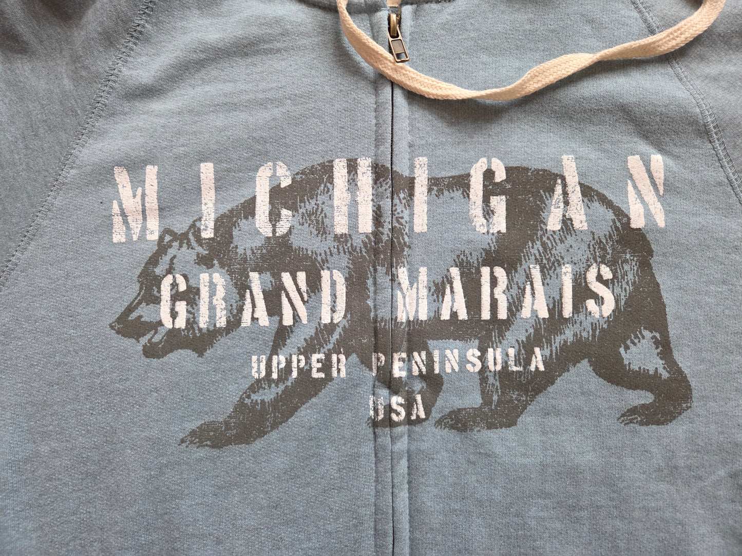 Cotton hoodie with full zipper Slate Blue or Pink Rose