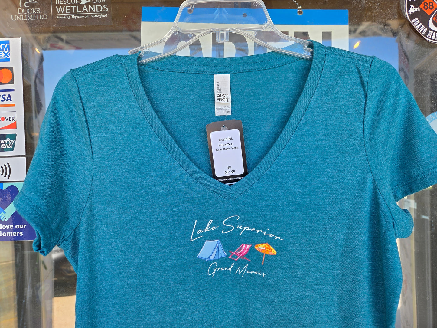 Ladies v neck beach icons