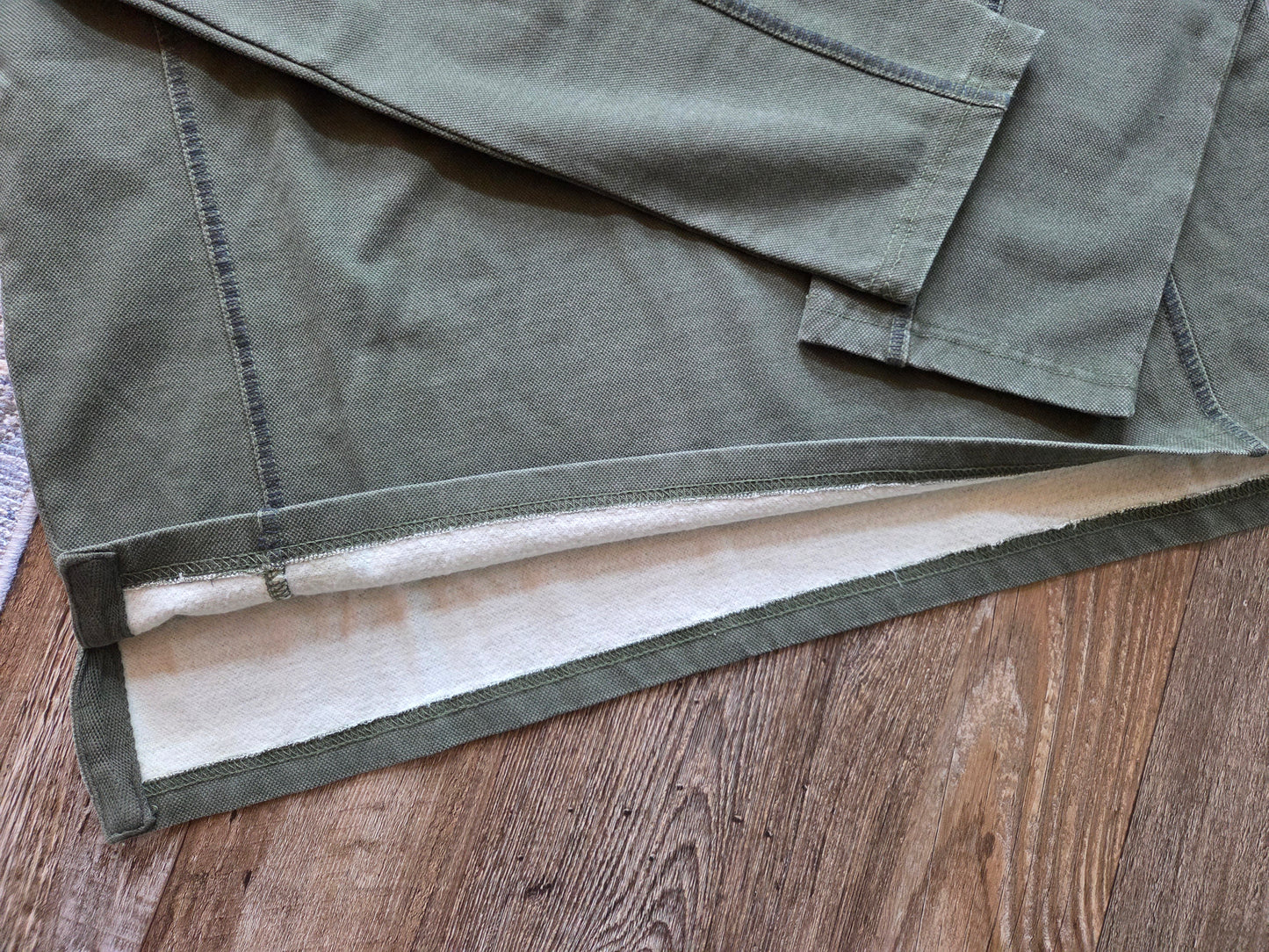 Olive color denim Quarter Zip