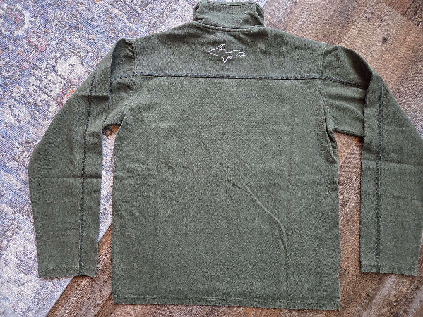 Olive color denim Quarter Zip