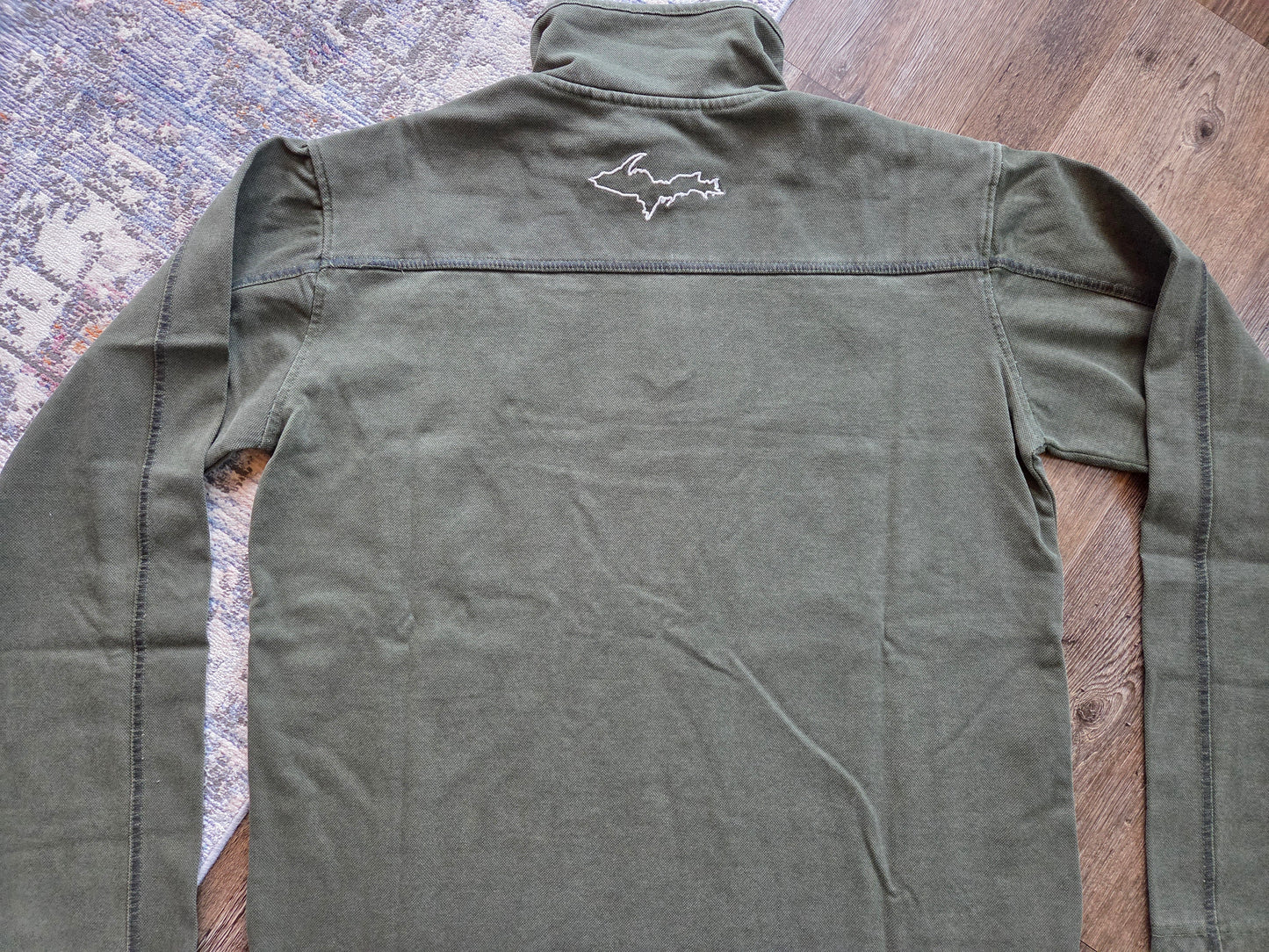 Olive color denim Quarter Zip