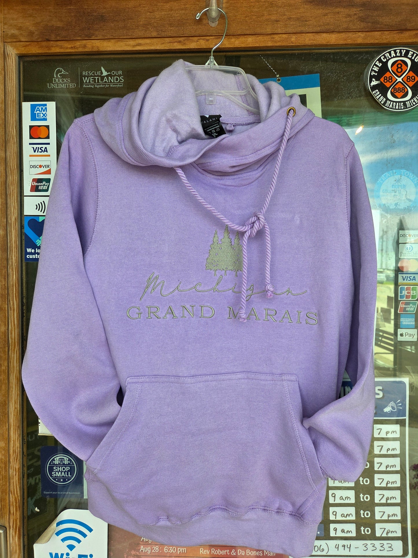 Light purple cross neck hoodie