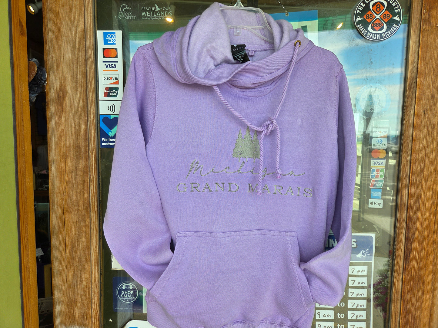 Light purple cross neck hoodie
