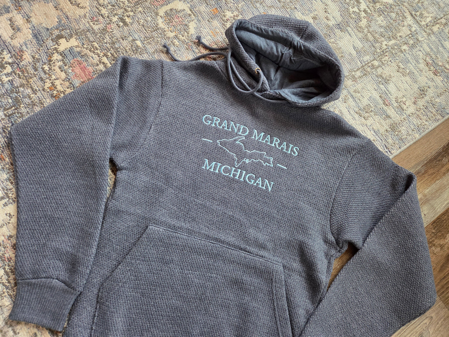 Honeycomb fleece hoodie - embroidered